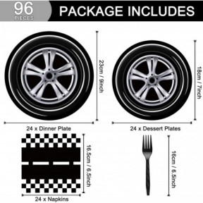 مجموعة أطباق ومناديل حفلات سباق السيارات مكونة من 96 قطعة، لوازم حفلات سباق السيارات وأدوات مائدة للاستخدام مرة واحدة وديكورات على شكل عجلة سباق رياضية لحفلات أعياد الميلاد للأولاد/الأطفال، تكفي 24 شخصًا