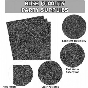 96 قطعة من لوازم حفلات أعياد الميلاد باللون الأسود اللامع 350 جرام لكل متر مربع من الأطباق والمناديل باللونين الأبيض والأسود اللامعة بألوان قوس قزح للرجال والنساء وحفلات الزفاف وحفلات توديع العزوبية، تكفي 24 شخصًا