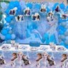 مجموعة أدوات المائدة Frozen المكونة من 81 قطعة، تتضمن 40 طبقًا، و20 منديلًا، و20 كوبًا ورقيًا، وغطاء طاولة واحد لحفلات أعياد الميلاد للأولاد والبنات وحفلات استقبال المولود