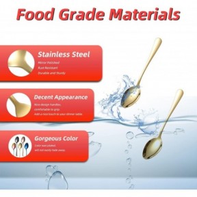 ملاعق حساء ذهبية، مجموعة من 12 قطعة من ملاعق العشاء الفضية، أدوات مائدة من الفولاذ المقاوم للصدأ مقاس 6.8 بوصة، أدوات مائدة للمطبخ المنزلي، أدوات مائدة مصقولة بالمرآة