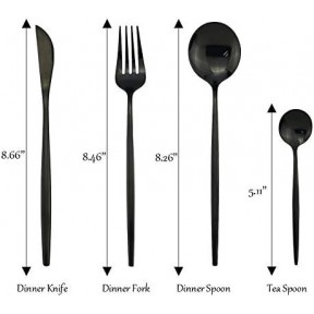 طقم أدوات مائدة فضي، طقم أدوات مائدة من الفولاذ المقاوم للصدأ مكون من 24 قطعة، طقم أدوات مائدة مصقول بالمرآة، طقم أدوات مائدة وشوكة وملعقة للمنزل والمطعم، آمن للاستخدام في غسالة الأطباق